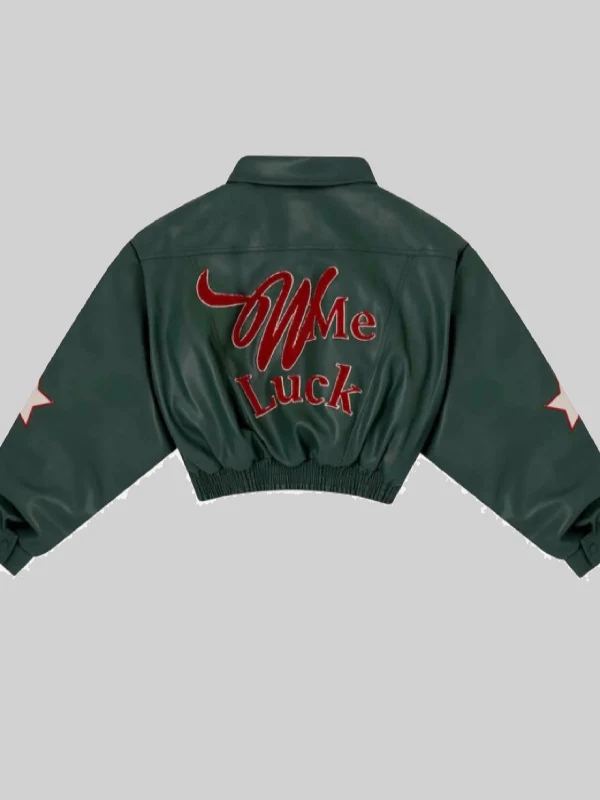 buy now Wish Me Luck Green League Bomber Jacket