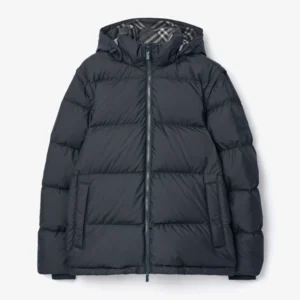 navy Burberry Puffer Jacket