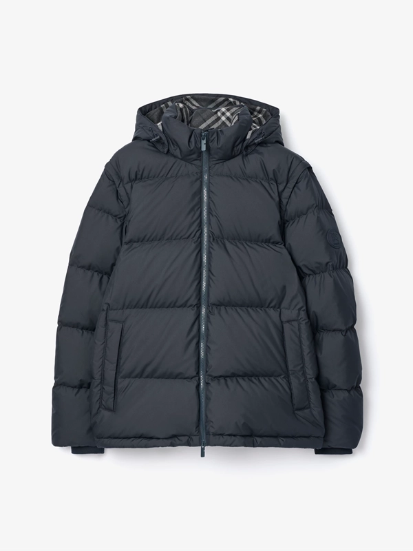 navy Burberry Puffer Jacket