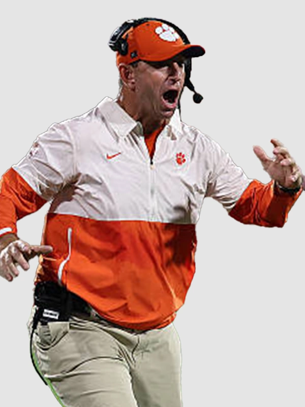 order now Dabo Swinney 2026 Clemson Tigers Half-Zip Jacket For Sale