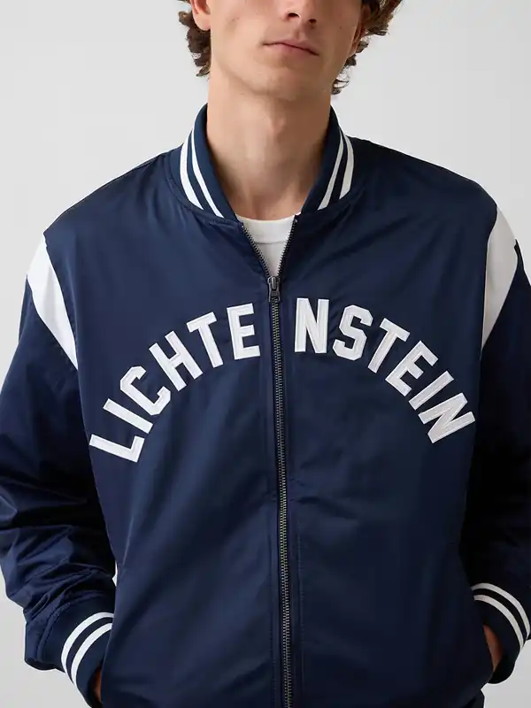 order now Gap x Lichtenstein Whitney Standing Explosion Varsity Jacket