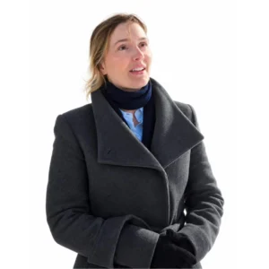 order now Guarding Stars 2026 Leighton Meester Charcoal Wool Coat For SAle