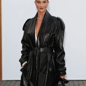 order now London Fashion Week Rosie Huntington-Whiteley Leather Coat For Sale