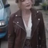 shop Moonflower Murders Susan Ryeland Brown Leather Jacket