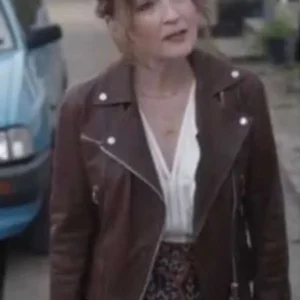 shop Moonflower Murders Susan Ryeland Brown Leather Jacket