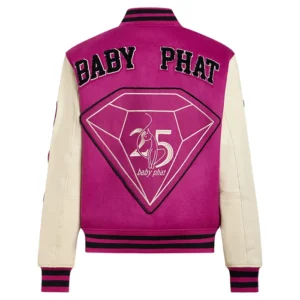 shop now Baby Phat Anniversary Pink Varsity Jacket