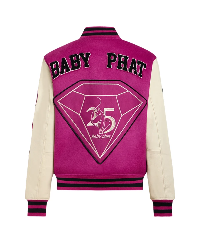 shop now Baby Phat Anniversary Pink Varsity Jacket