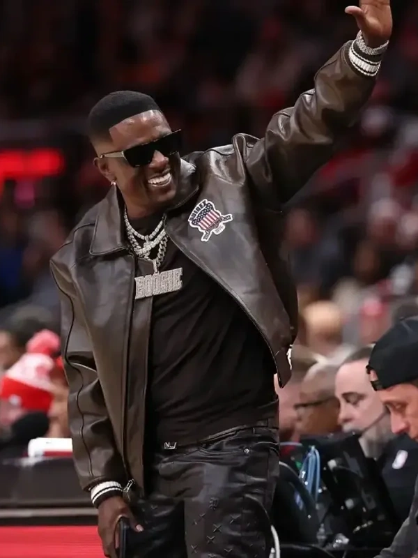 shop now Boosie Badazz Chicago Bulls v Atlanta Hawks Leather Jacket For Sale