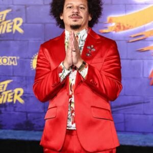 shop now Eric Andre Street Fighter Premiere Red Satin Suit