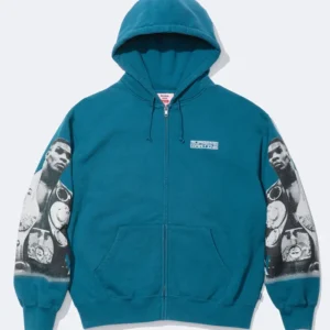 shop now Mike Tyson Supreme Martine Teal Zip-Up Hoodie