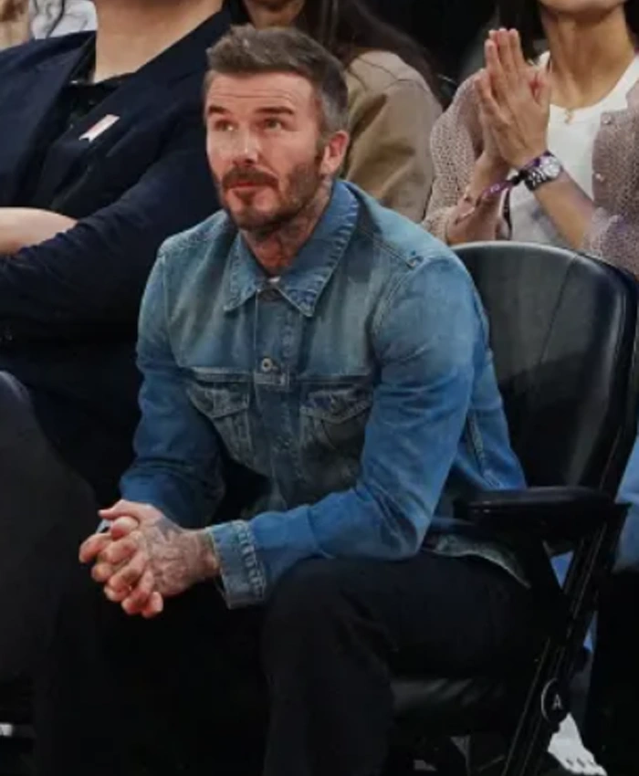 shop now NBA China Games 2026 David Beckham Denim Jacket