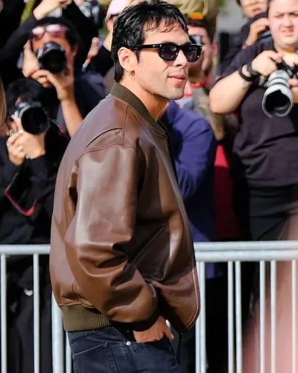 shop now PFW Diego Calva Leather Jacket