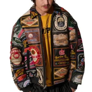 shop now Supreme × Martine Rose Patchwork Labels Leather Jacket